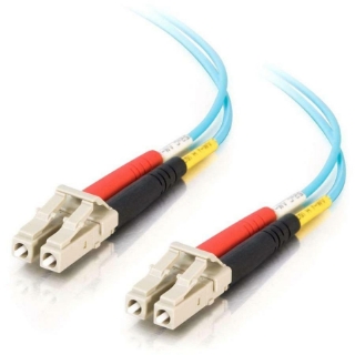 Picture of C2G 3m LC-LC 10Gb 50/125 Duplex Multimode OM3 Fiber Cable (TAA Compliant) - Aqua - 10ft