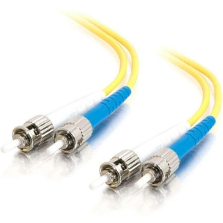 Picture of C2G 2m ST-ST 9/125 OS1 Duplex Singlemode PVC Fiber Optic Cable (USA-Made) - Yellow