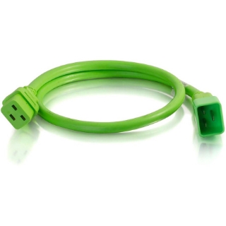 Picture of C2G 2ft 12AWG Power Cord (IEC320C20 to IEC320C19) - Green