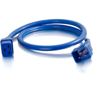 Picture of C2G 4ft 12AWG Power Cord (IEC320C20 to IEC320C19) - Blue
