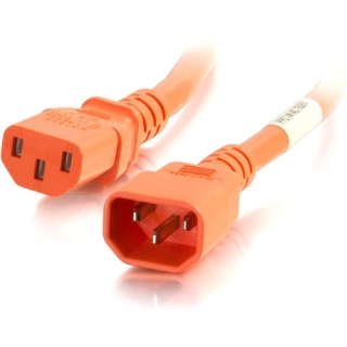 Picture of C2G 10ft 18AWG Power Cord (IEC320C14 to IEC320C13) - Orange