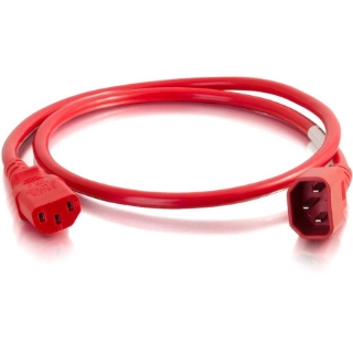 Picture of C2G 2ft 18AWG Power Cord (IEC320C14 to IEC320C13) -Red