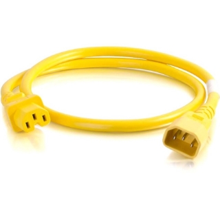 Picture of C2G 4ft 18AWG Power Cord (IEC320C14 to IEC320C13) - Yellow