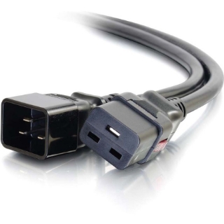 Picture of C2G 10ft Locking C19 to C20 15A 250V Power Cord Black