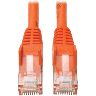 Picture of Tripp Lite Cat6 GbE Gigabit Ethernet Snagless Molded Patch Cable UTP Orange RJ45 M/M 50ft 50'