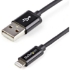 Picture of StarTech.com 1m (3ft) Black Apple&reg; 8-pin Lightning Connector to USB Cable for iPhone / iPod / iPad