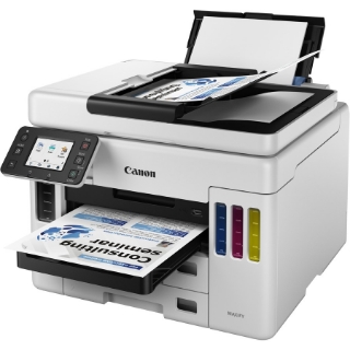 Picture of Canon MAXIFY GX GX7020 Inkjet Multifunction Printer-Color-Black-White-Copier/Fax/Scanner-1200x600 dpi Print-Automatic Duplex Print-350 sheets Input-Color Flatbed Scanner-1200 dpi Optical Scan-Color Fax-Wireless LAN-Canon PRINT App