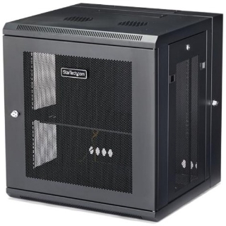 Picture of StarTech.com 12U 19" Wall Mount Network Cabinet - 16" Deep Hinged Locking Flexible IT Data Equipment Rack Vented Switch Enclosure w/Shelf