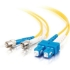 Picture of C2G 20m SC-ST 9/125 OS1 Duplex Singlemode PVC Fiber Optic Cable (USA-Made) - Yellow