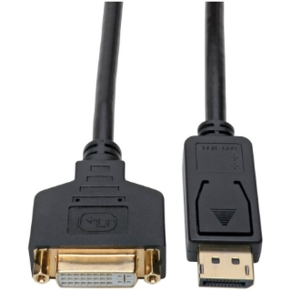 Picture of Tripp Lite DisplayPort to DVI Adapter Converter Cable M/F 1080p Black 1ft