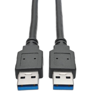Picture of Tripp Lite 6ft USB 3.0 SuperSpeed A/A Cable M/M 28/24 AWG 5 Gbps Black 6'