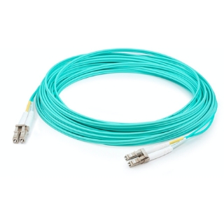 Picture of AddOn 81m LC (Male) to LC (Male) Straight Aqua OM4 Duplex LSZH Fiber Patch Cable