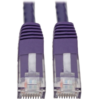 Picture of Tripp Lite Cat6 Cat5e Gigabit Molded Patch Cable RJ45 MM 550MHz Purple 25ft 25'