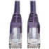 Picture of Tripp Lite Cat6 GbE Gigabit Ethernet Snagless Molded Patch Cable UTP Purple RJ45 M/M 50ft 50'