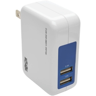 Picture of Tripp Lite Dual Port USB Tablet Phone Wall Travel Charger 5V / 1.0/2.4A