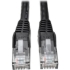 Picture of Tripp Lite Cat6 GbE Gigabit Ethernet Snagless Molded Patch Cable UTP Black RJ45 M/M 8ft 8'