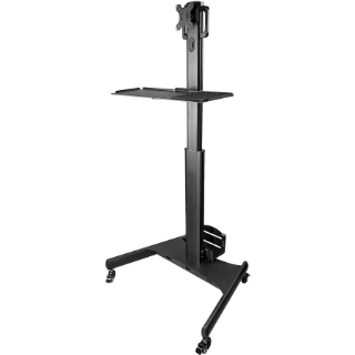 Picture of StarTech.com Mobile Standing Workstation with Monitor Mount, CPU/PC Holder, Height Adjustable Desktop Computer Cart, Standing Workstation