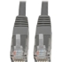 Picture of Tripp Lite Cat6 Cat5e Gigabit Molded Patch Cable RJ45 M/M 550MHz Gray 5ft 5'