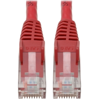 Picture of Tripp Lite Cat6 GbE Gigabit Ethernet Snagless Molded Patch Cable UTP Red RJ45 M/M 6in 6"