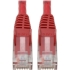 Picture of Tripp Lite Cat6 GbE Gigabit Ethernet Snagless Molded Patch Cable UTP Red RJ45 M/M 6in 6"