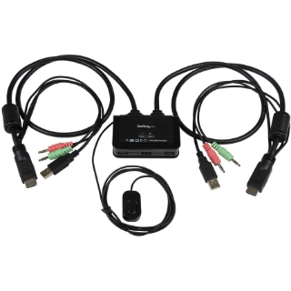 Picture of StarTech.com 2 Port USB HDMI Cable KVM Switch with Audio and Remote Switch - USB Powered