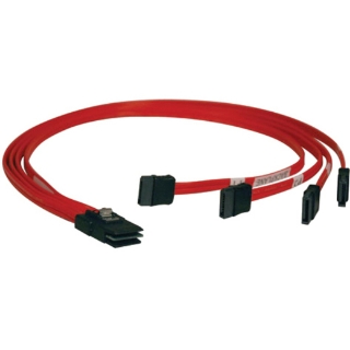 Picture of Tripp Lite 18in Internal SAS Cable 4-Lane Mini-SAS SFF-8087 to 4x SATA 7pin