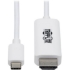 Picture of Tripp Lite USB C to HDMI Adapter Cable 4K, 4:4:4 Thunderbolt 3 White 3ft