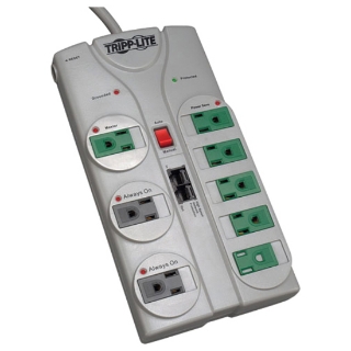 Picture of Tripp Lite Eco Surge Protector Green 120V 8 Outlet RJ45 8' Cord 2160 Joule