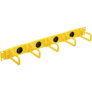 Picture of Tripp Lite Horizontal Cable Manager - Flexible Rings, Yellow, 1U