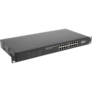 Picture of Tripp Lite 16-Port Gigabit Ethernet Switch Unmanaged w/PoE+ 230W Metal 1URM