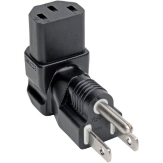 Picture of Tripp Lite Down-Angled NEMA 5-15P to C13 Power Cord Adapter - 10A, 125V, Black