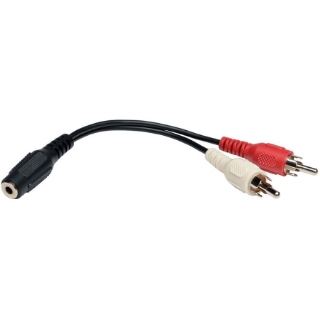 Picture of Tripp Lite 6in Mini Stereo to 2 RCA Audio Y Splitter Cable 3.5mm 2xM/F 6"