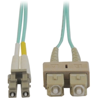 Picture of Tripp Lite 1M 10Gb Duplex Multimode 50/125 OM3 LSZH Fiber Optic Patch Cable LC/SC Aqua 3' 3ft 1 Meter