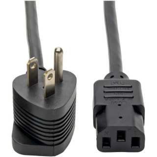 Picture of Tripp Lite 6ft Power Cord Piggyback Extension Cord, NEMA 5-15P/5-15R to C13 - 13A, 125V, 16 AWG