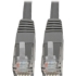 Picture of Tripp Lite Cat6 Cat5e Gigabit Molded Patch Cable RJ45 M/M 550MHz Gray 1ft 1'