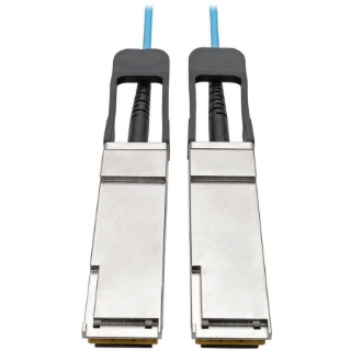 Picture of Tripp Lite QSFP+ to QSFP+ Active Optical Cable - 40Gb, AOC, M/M, Aqua, 20 m (65.6 ft.)