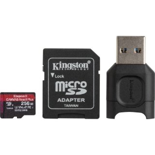 Picture of Kingston Canvas React Plus 256 GB Class 10/UHS-II (U3) microSDXC