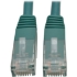 Picture of Tripp Lite Cat6 Cat5e Gigabit Molded Patch Cable RJ45 M/M 550MHz Green 1ft