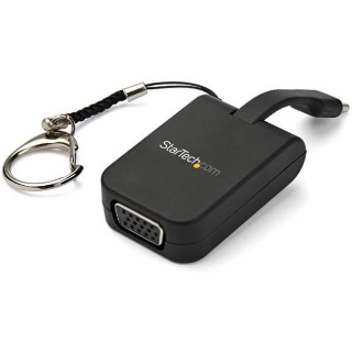 Picture of StarTech.com Compact USB C to VGA Adapter - 1080p Active USB Type-C to VGA Display Converter w/ Keychain Ring - Thunderbolt 3 Compatible