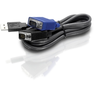 Picture of TRENDnet 2-in-1 USB VGA KVM Cable, 1.83m (6 Feet), VGA-SVGA HDB 15-Pin Male to Male, USB 1.1 Type A, Connect Computers with VGA And USB Ports, USB Keyboard-Mouse Cable & Monitor Cable, Black, TK-CU06