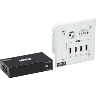 Picture of Tripp Lite HDMI Over Cat6 Extender Switch Kit 4-Port Wall Plate/Box 4K PoC