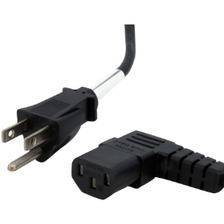 Picture of StarTech.com 10ft (3m) Computer Power Cord, NEMA 5-15P to Right Angle C13, 10A 125V, 18AWG, Replacement AC Power Cord, Monitor Power Cable