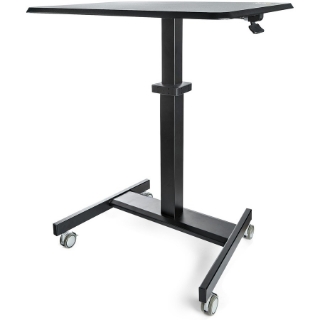 Picture of StarTech.com Mobile Standing Desk - Portable Sit-Stand Ergonomic Height Adjustable Cart on Wheels - Rolling Computer/Laptop Workstation