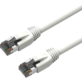 Picture of Axiom 7FT CAT8 2000mhz S/FTP Shielded Patch Cable Snagless Boot (White)
