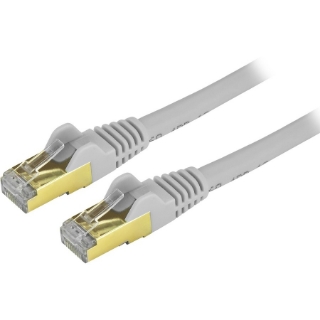Picture of StarTech.com 6ft CAT6a Ethernet Cable - 10 Gigabit Category 6a Shielded Snagless 100W PoE Patch Cord - 10GbE Gray UL Certified Wiring/TIA