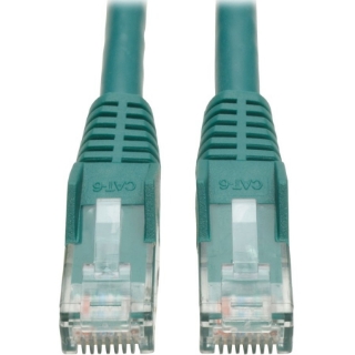 Picture of Tripp Lite Cat6 GbE Gigabit Ethernet Snagless Molded Patch Cable UTP Green RJ45 M/M 6in 6"