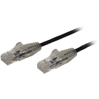 Picture of StarTech.com 10ft CAT6 Cable - Slim CAT6 Patch Cord - Black Snagless RJ45 Connectors - Gigabit Ethernet Cable - 28 AWG - LSZH (N6PAT10BKS)