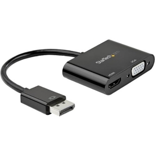 Picture of StarTech.com DisplayPort to HDMI VGA Adapter - DP 1.2 HBR2 to HDMI 2.0 4K 60Hz or VGA Monitor Converter - Digital Video Display Adapter