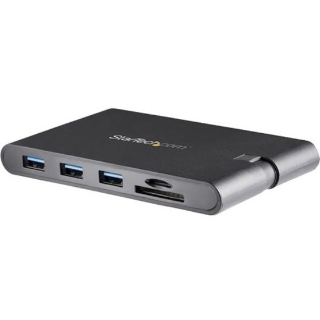 Picture of StarTech.com USB C Multiport Adapter - USB Type-C Mini Dock with HDMI 4K or VGA Video - 100W PD Passthrough, 3x USB 3.0, GbE, SD & MicroSD
