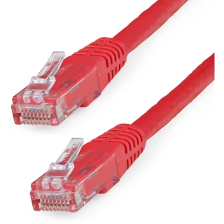 Picture of StarTech.com 25ft CAT6 Ethernet Cable - Red Molded Gigabit - 100W PoE UTP 650MHz - Category 6 Patch Cord UL Certified Wiring/TIA